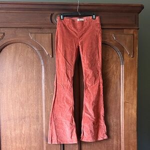 “We The Free” Flared Low-rise Corduroy Jeans - Rust Orange